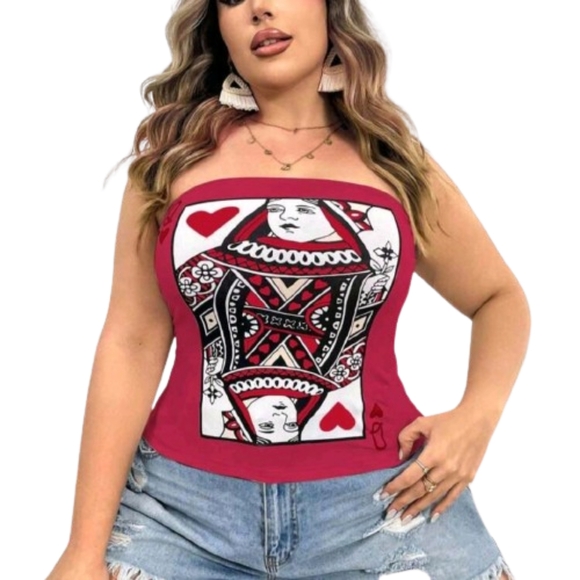 QUEEN OF HEARTS ♡ SEXY ♡ BANDEAU TOP ♡ 22w ♡ NWT - Picture 2 of 7